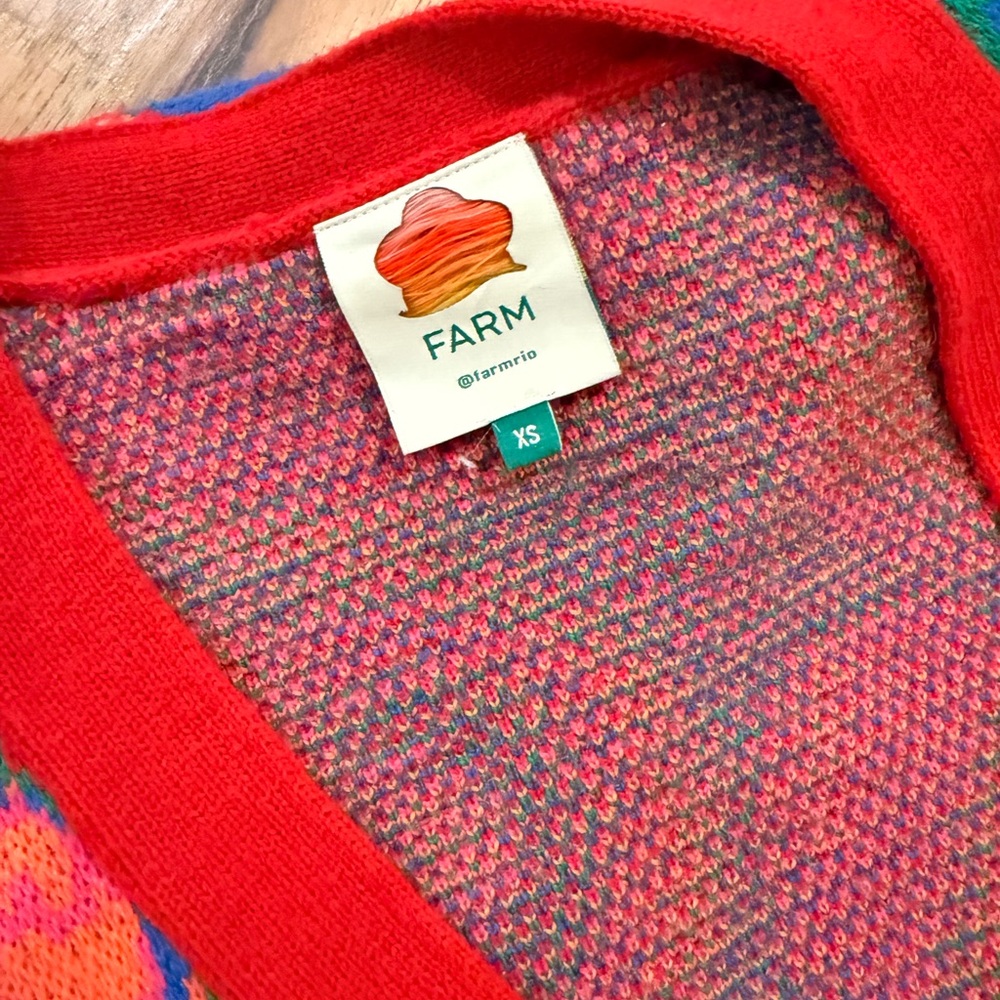 Farm Rio Red Heart Pattern Cardigan - Picture 4 of 4